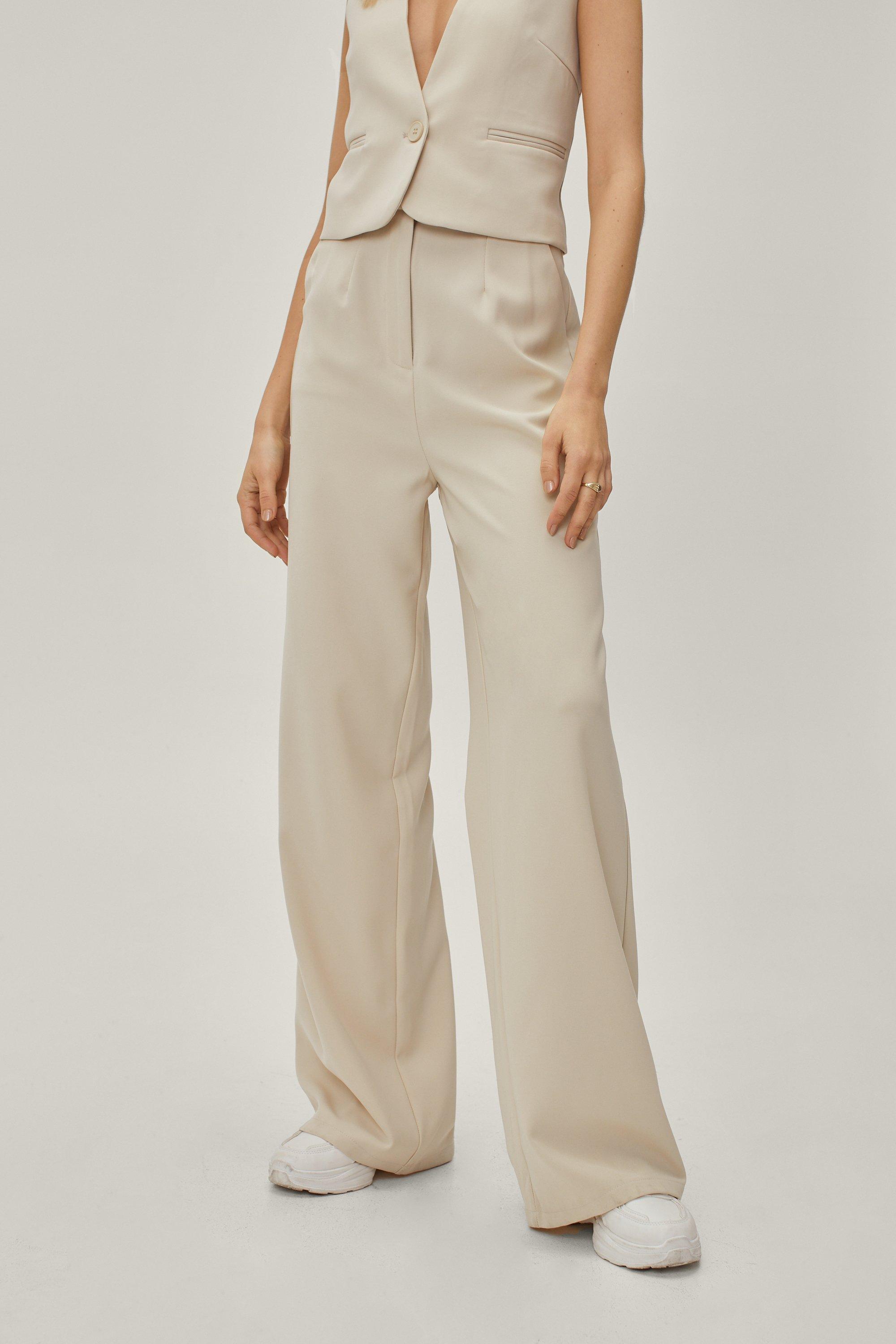 High waisted wide hotsell leg tailored trousers